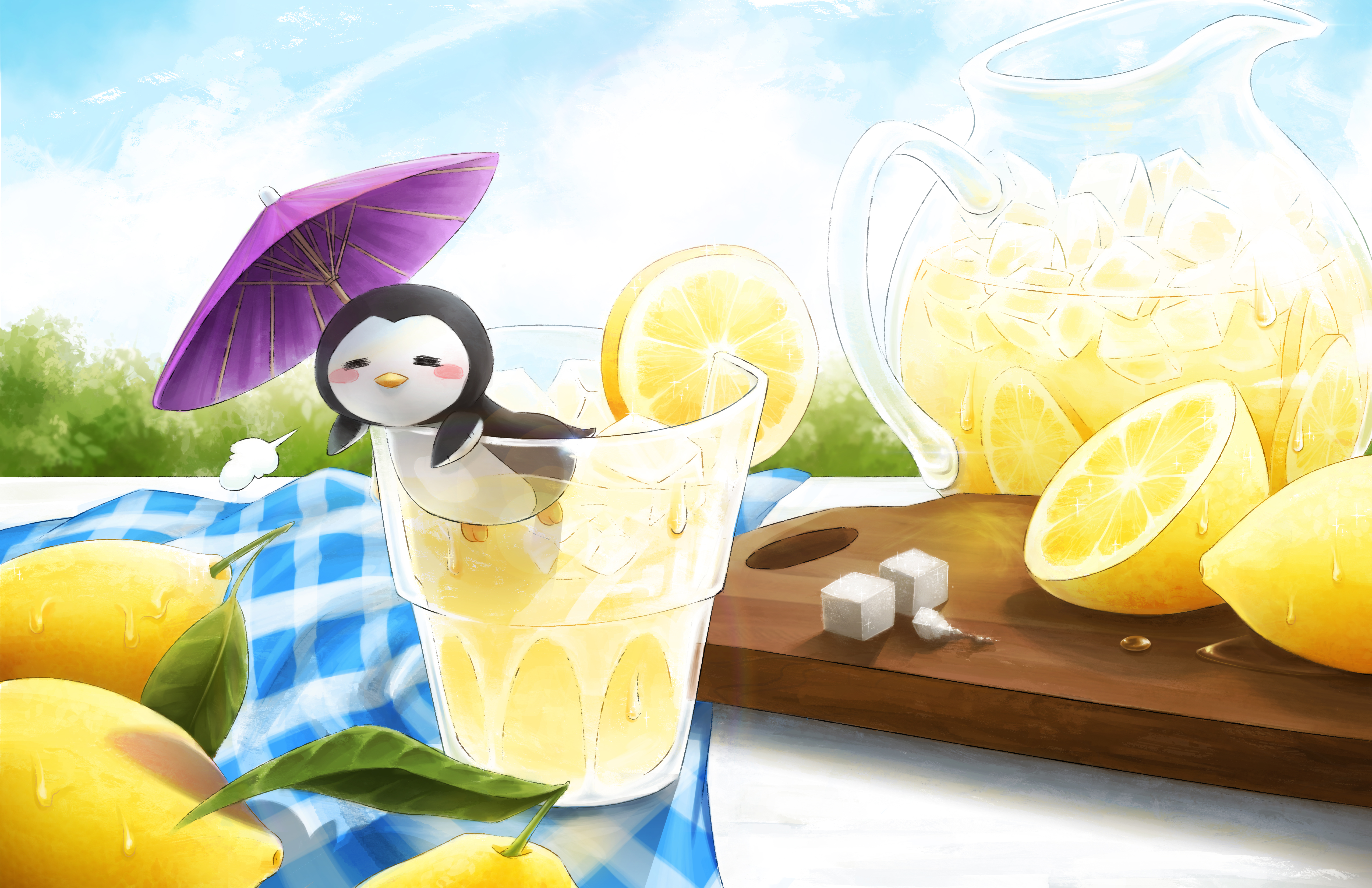 Iced Lemonade Refreshment Illustration