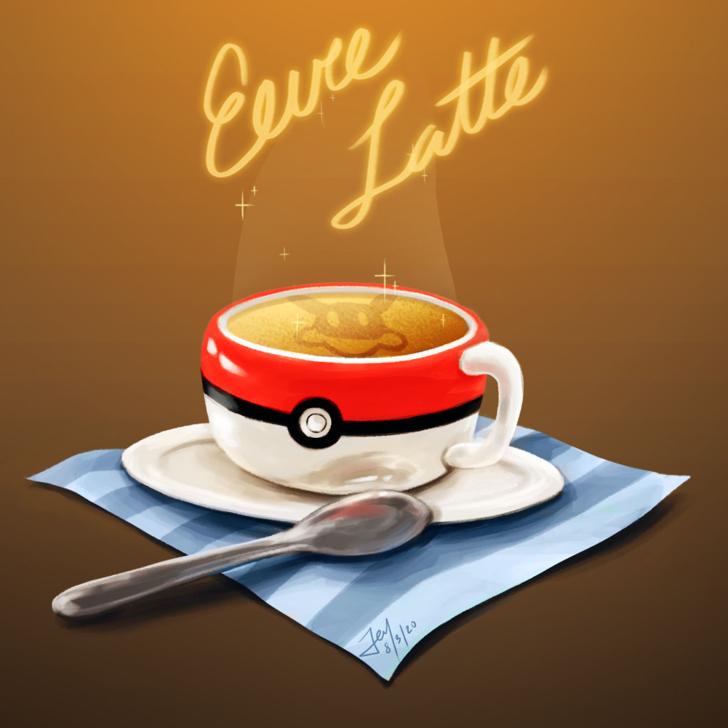 Eevee Cafe Drink Speedpaint